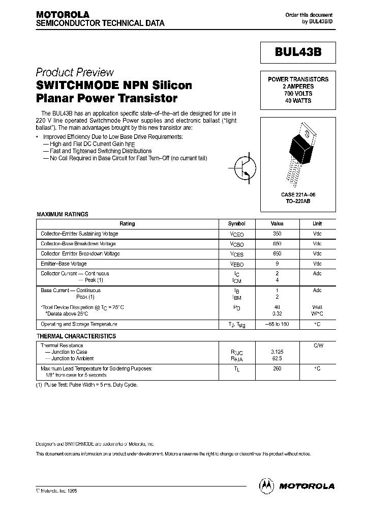BUL43B_1222136.PDF Datasheet