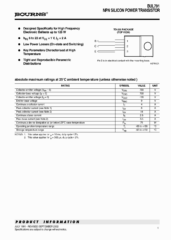 BUL791_1222187.PDF Datasheet