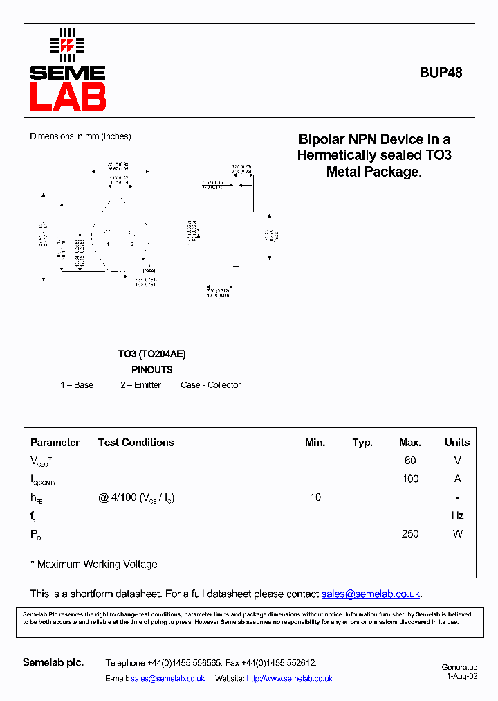 BUP48_1098572.PDF Datasheet
