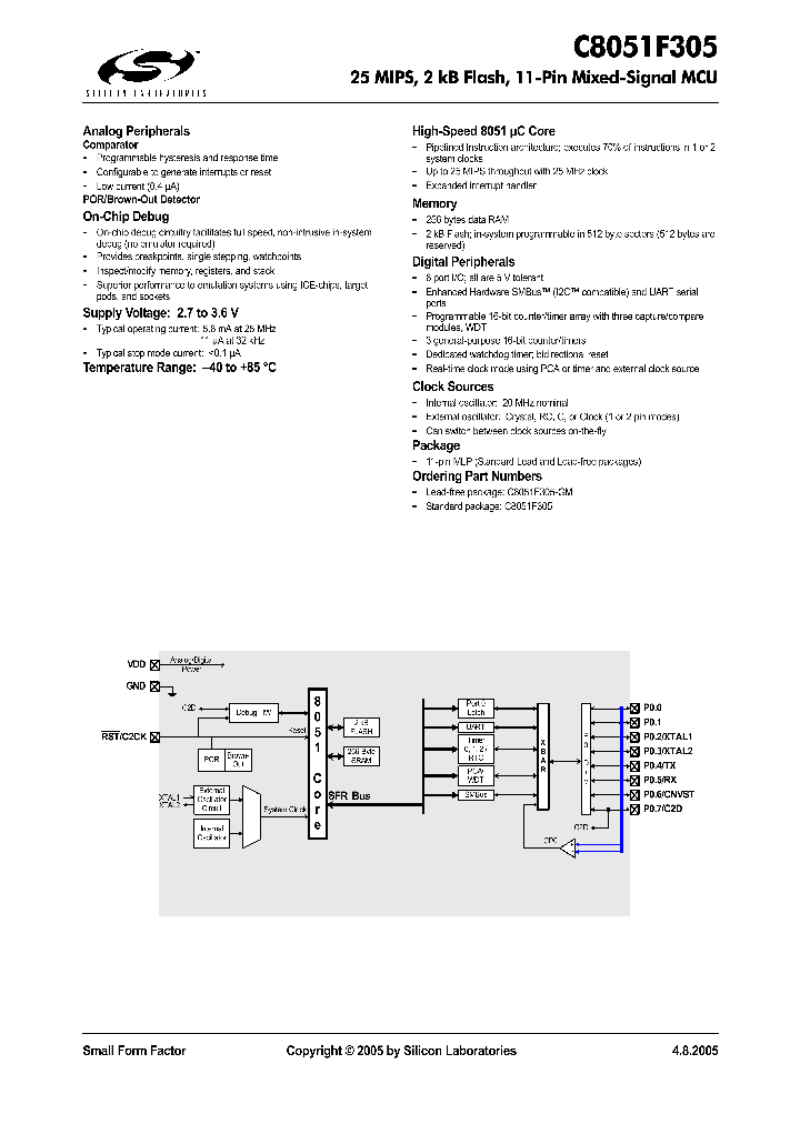 C8051F305_1153601.PDF Datasheet