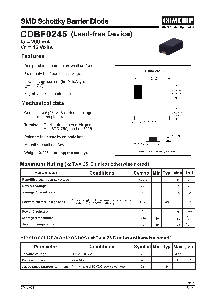 CDBF0245_1225190.PDF Datasheet