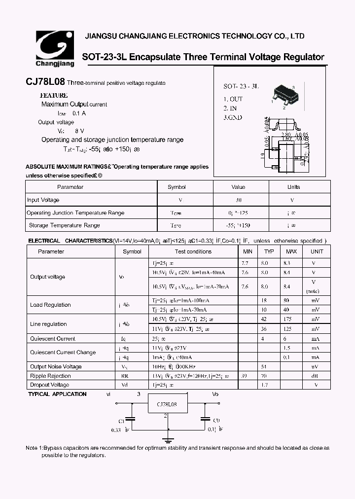 CJ78L08-SOT-23-3L_1226267.PDF Datasheet