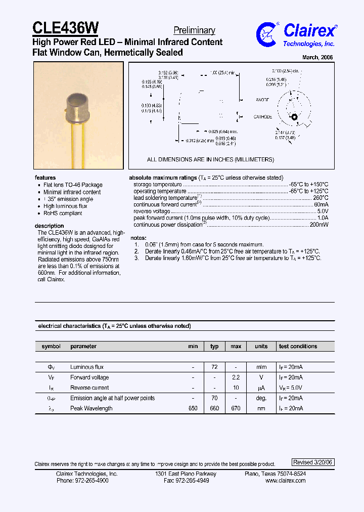 CLE436W_1099966.PDF Datasheet