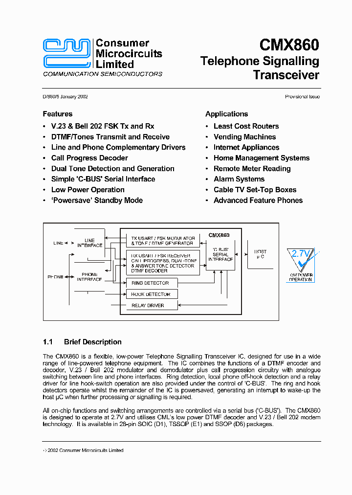 CMX860_1227605.PDF Datasheet