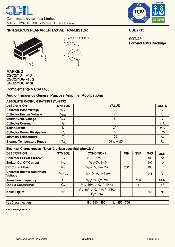 CSC2713_633422.PDF Datasheet