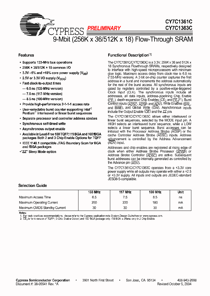 CY7C1361C-133AXI_951997.PDF Datasheet