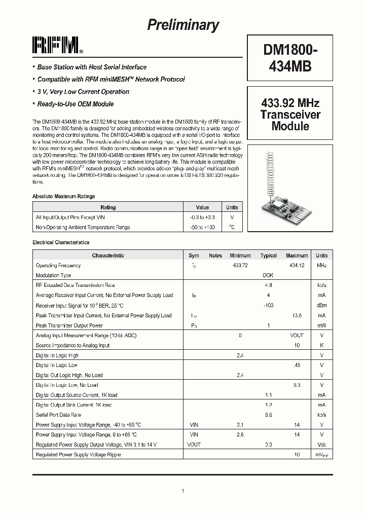 DM1800-434MB_1232903.PDF Datasheet