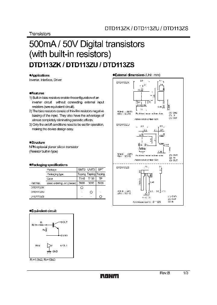 DTD113ZU_1235223.PDF Datasheet