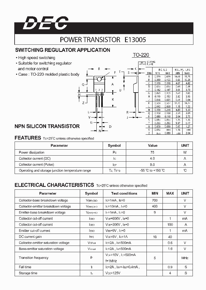 E13005TO-220_1235418.PDF Datasheet