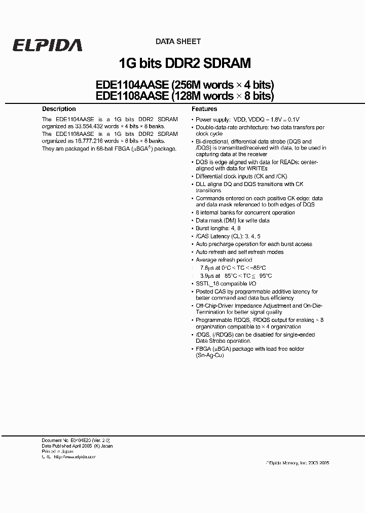 EDE1108AASE-6E-E_1235915.PDF Datasheet