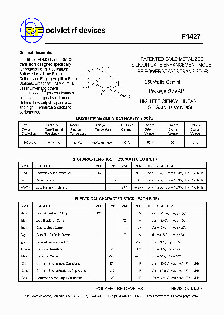 F1427_1238534.PDF Datasheet