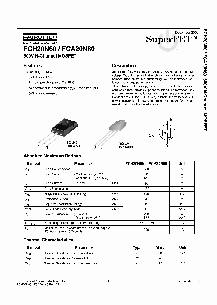 FCH20N6006_1124466.PDF Datasheet