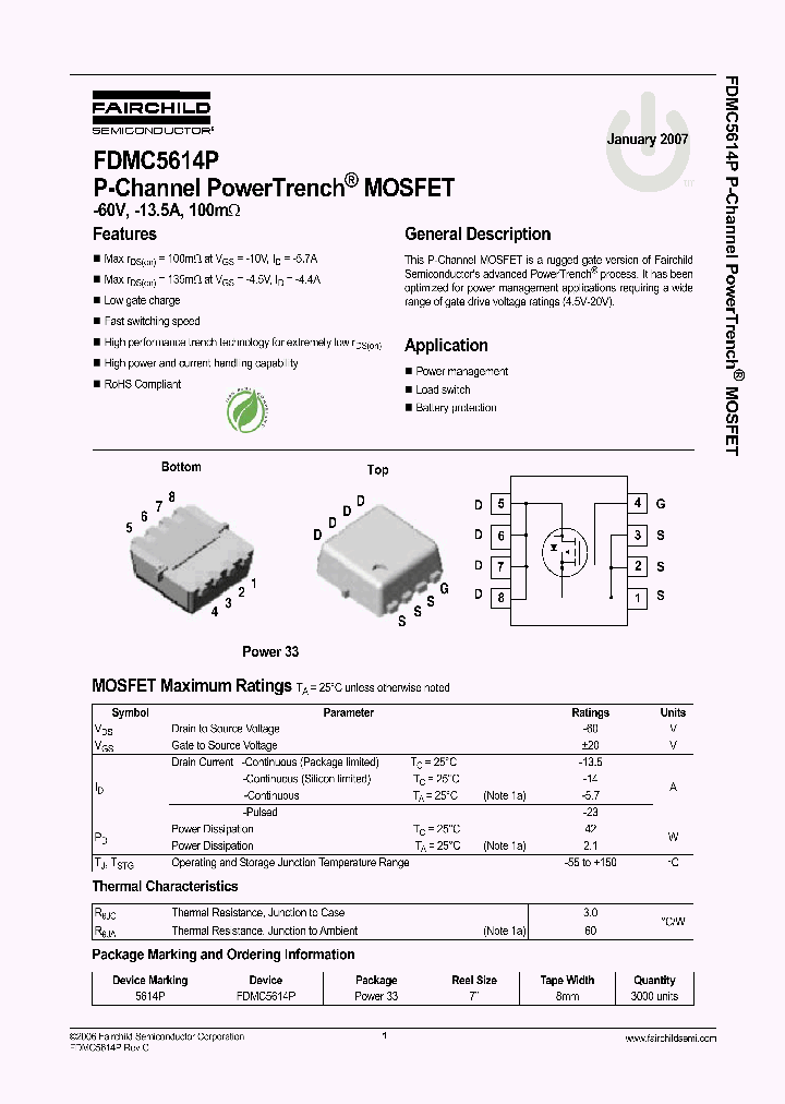 FDMC5614P_1239495.PDF Datasheet