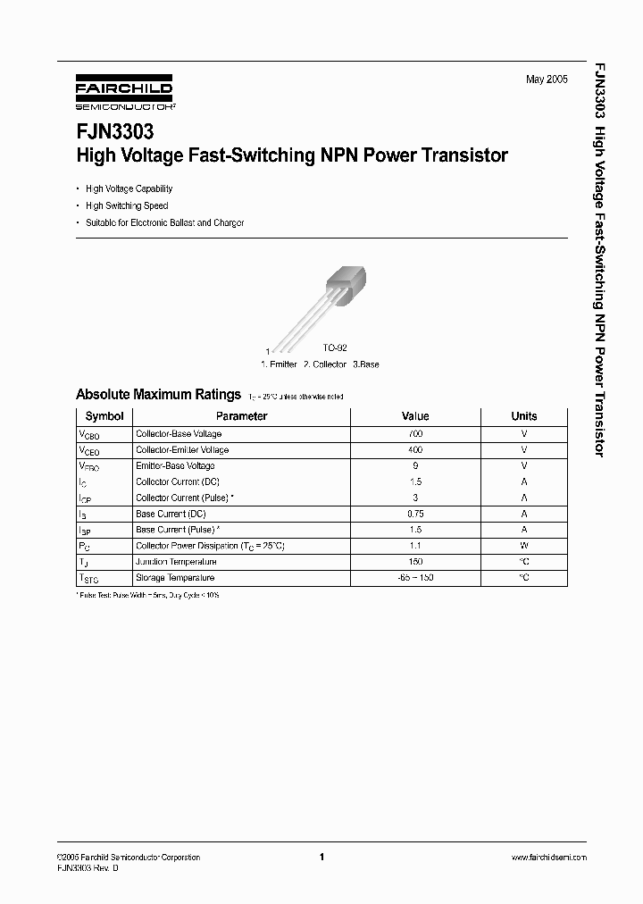 FJN3303_1240296.PDF Datasheet