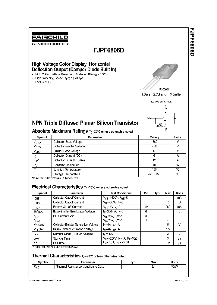FJPF6806D_1240377.PDF Datasheet