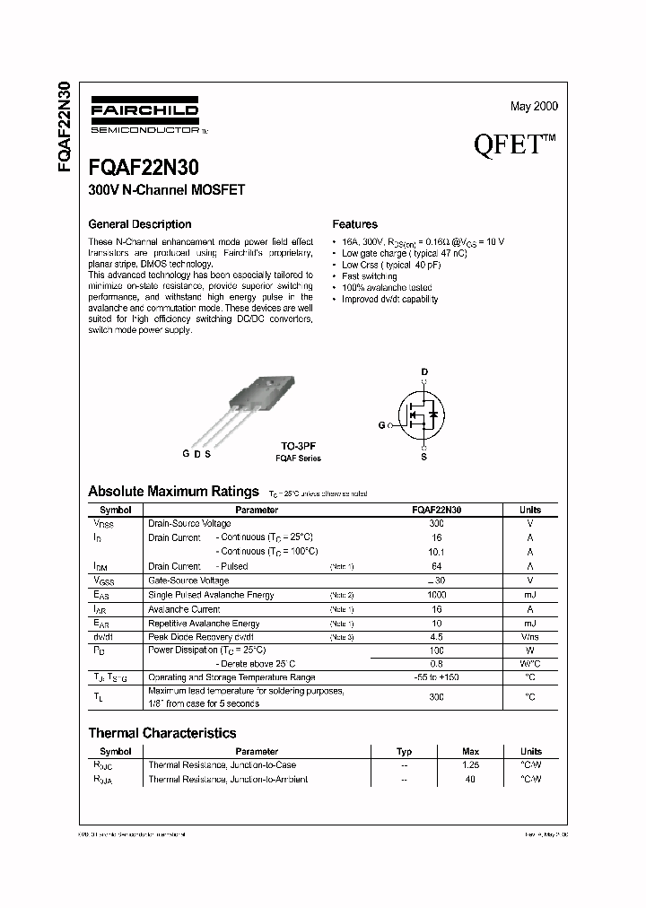 FQAF22N30_1241481.PDF Datasheet