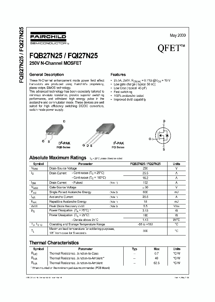 FQI27N25_1241586.PDF Datasheet
