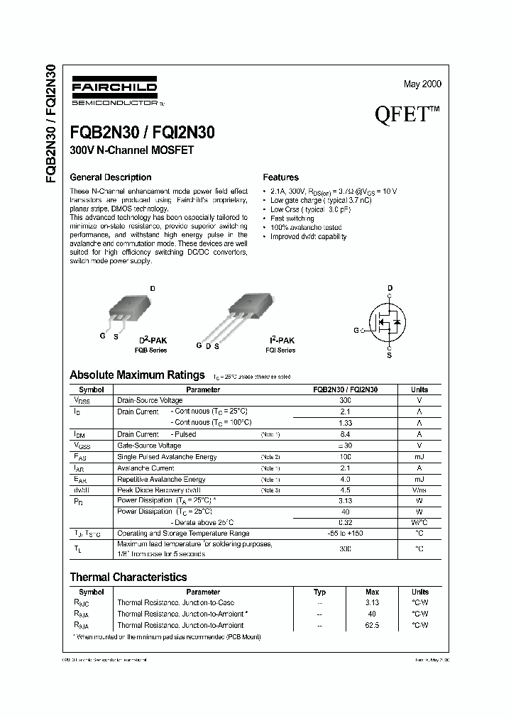 FQI2N30_1241589.PDF Datasheet