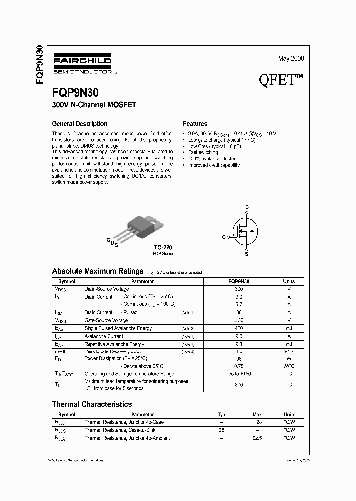 FQP9N30_1241790.PDF Datasheet