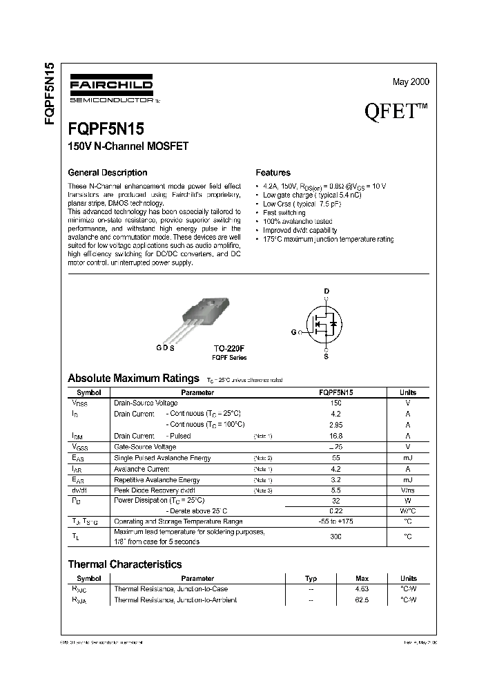 FQPF5N15_1241877.PDF Datasheet