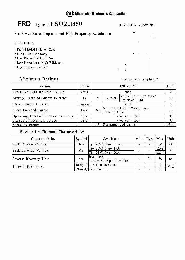 FSU20B60_1243192.PDF Datasheet