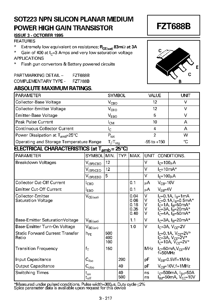 FZT688B_1052375.PDF Datasheet