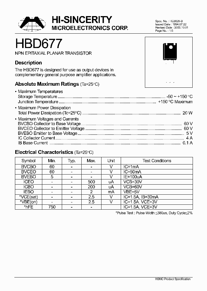 HBD677_1247391.PDF Datasheet
