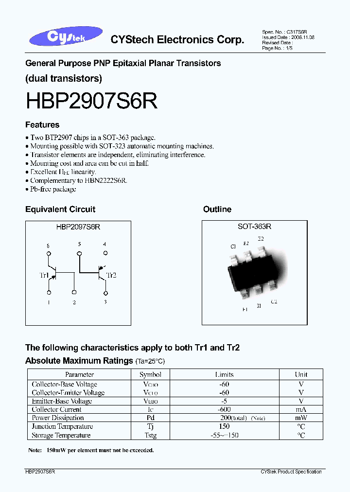 HBP2907S6R_1247407.PDF Datasheet