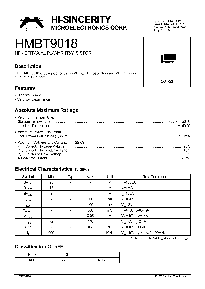 HMBT9018_1250492.PDF Datasheet