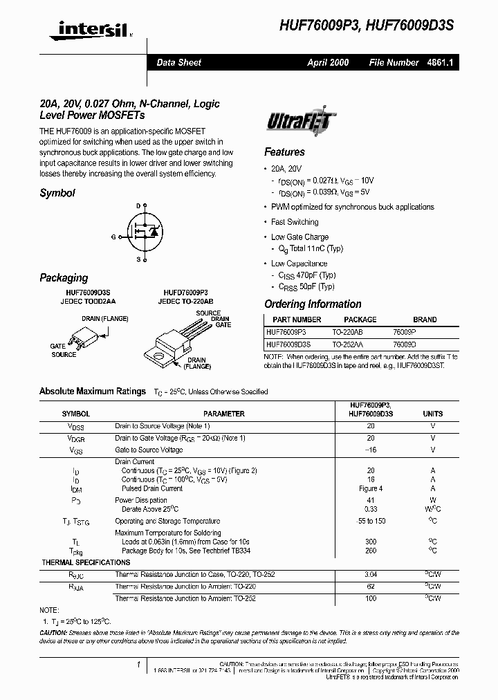 HUF76009P3_1251831.PDF Datasheet