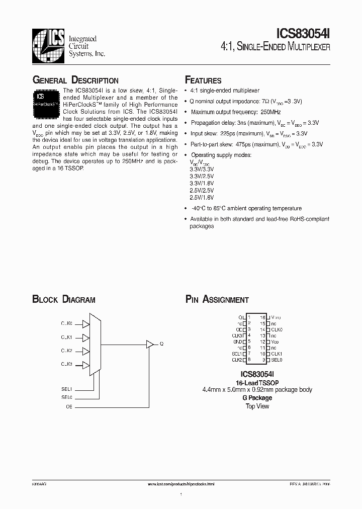 ICS83054I_1252893.PDF Datasheet