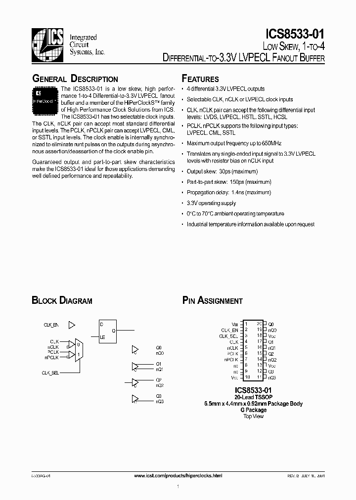 ICS8533AG-01T_1253126.PDF Datasheet