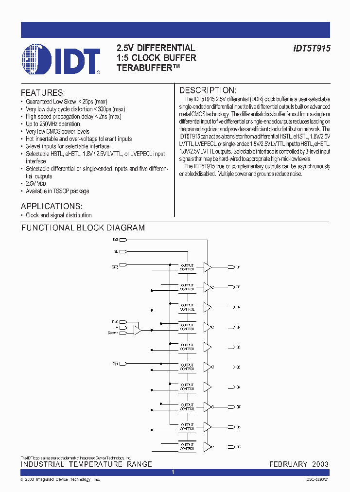 IDT5T915PAI_1253668.PDF Datasheet