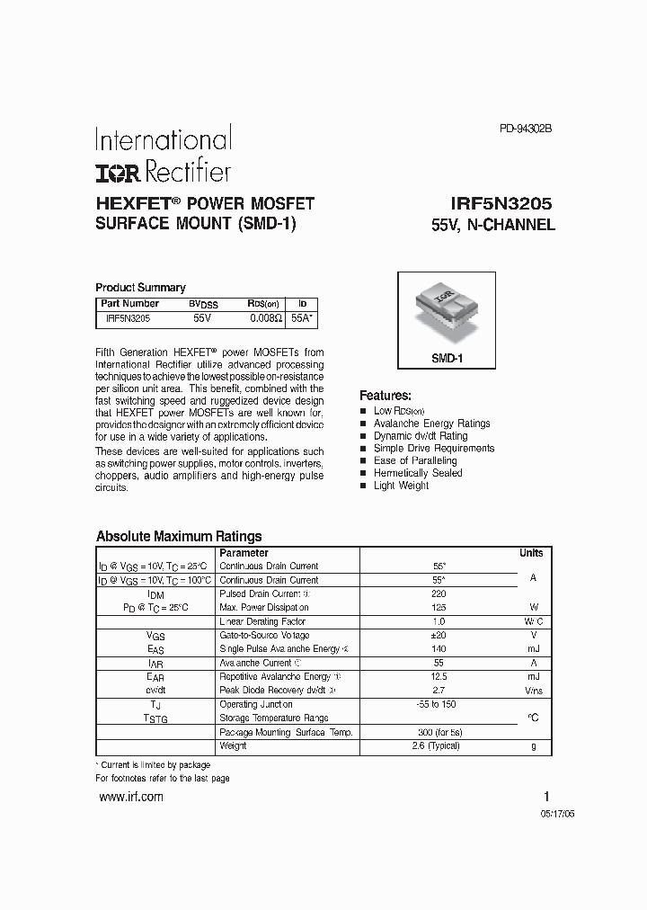 IRF5N320505_1094416.PDF Datasheet