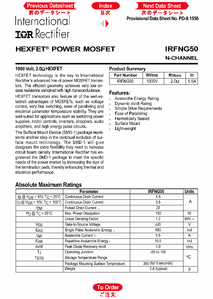 IRFNG50_1255966.PDF Datasheet