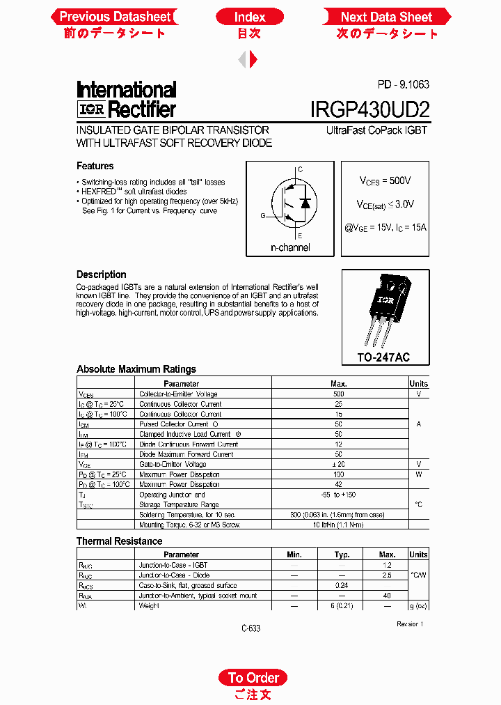 IRGP430UD2_1256481.PDF Datasheet