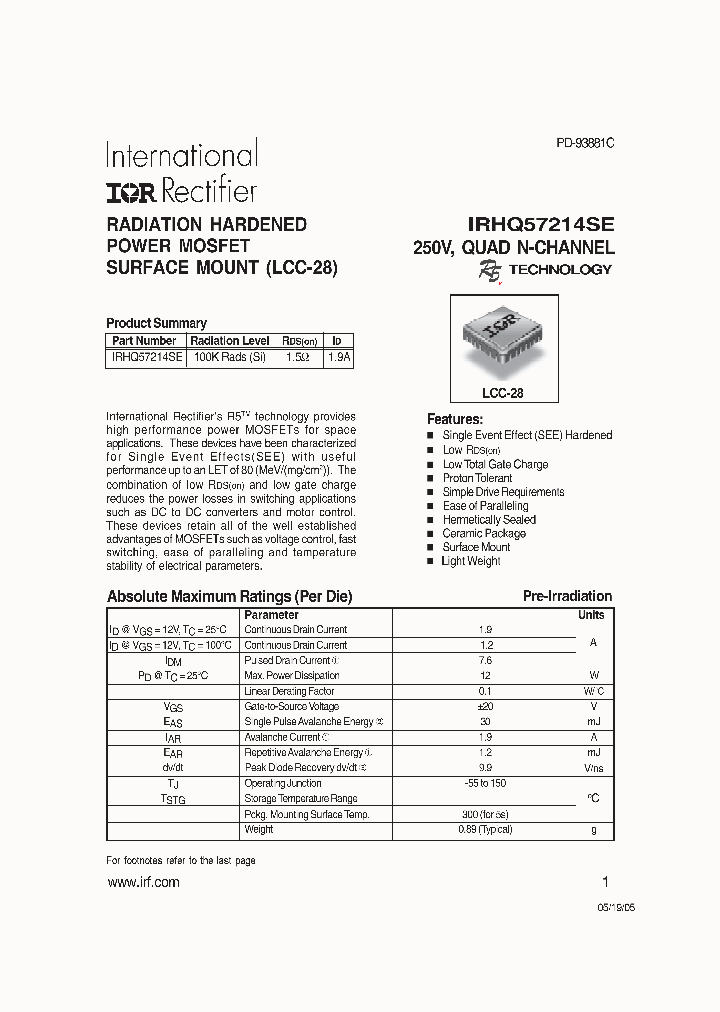 IRHQ57214SE_1256682.PDF Datasheet