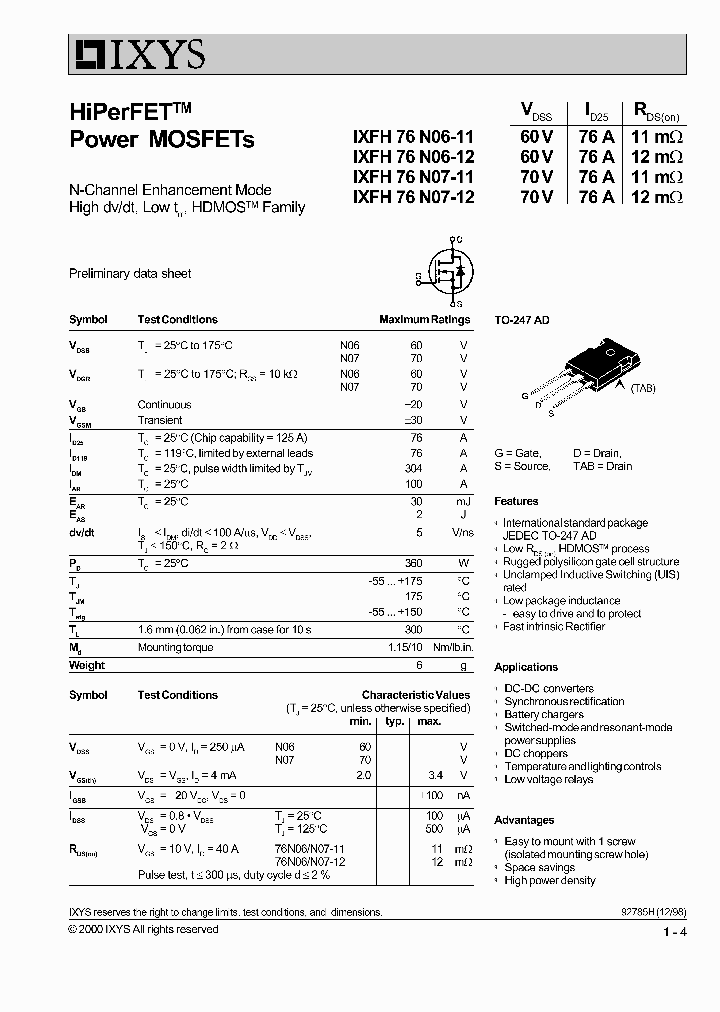 IXFH76N07-12_1257979.PDF Datasheet