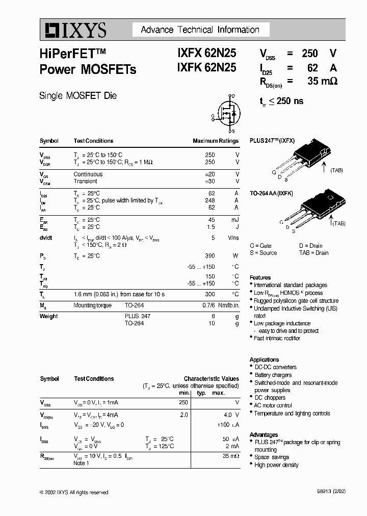 IXFX62N25_1258105.PDF Datasheet