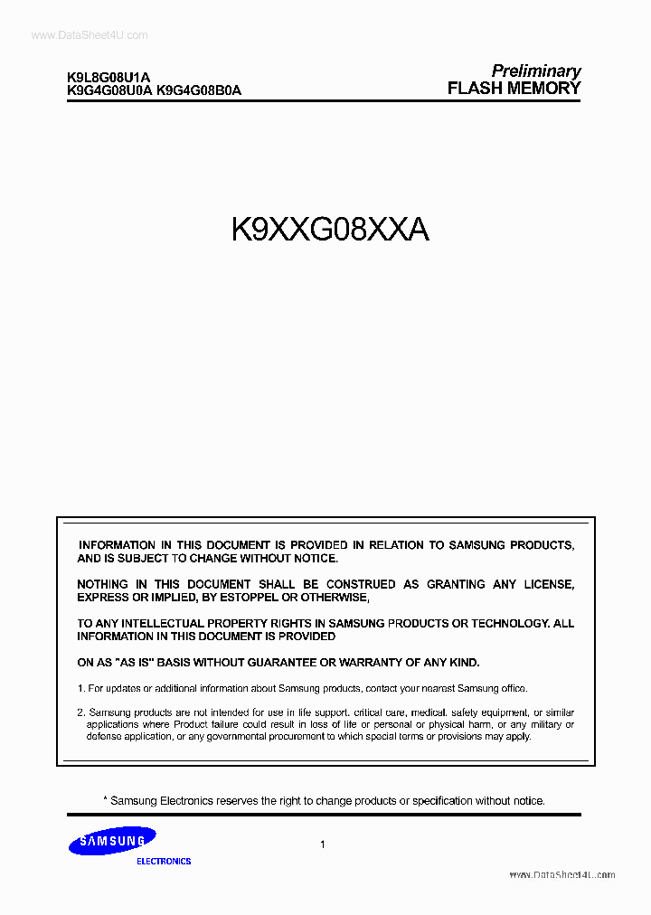 K9G4G08B0A_1136230.PDF Datasheet