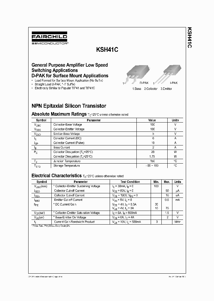 KSH41C_1261364.PDF Datasheet