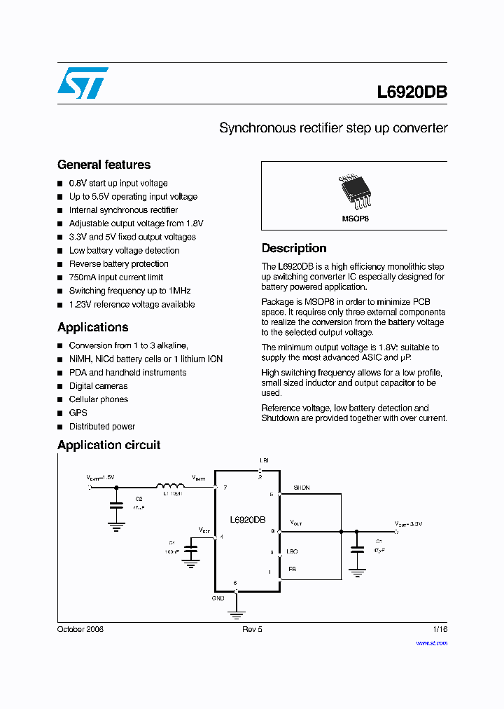 L6920DBTR_1262400.PDF Datasheet