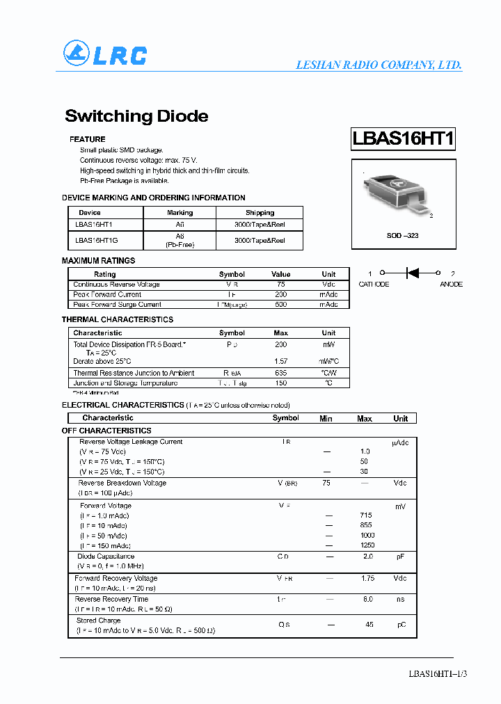 LBAS16HT1G_1263315.PDF Datasheet