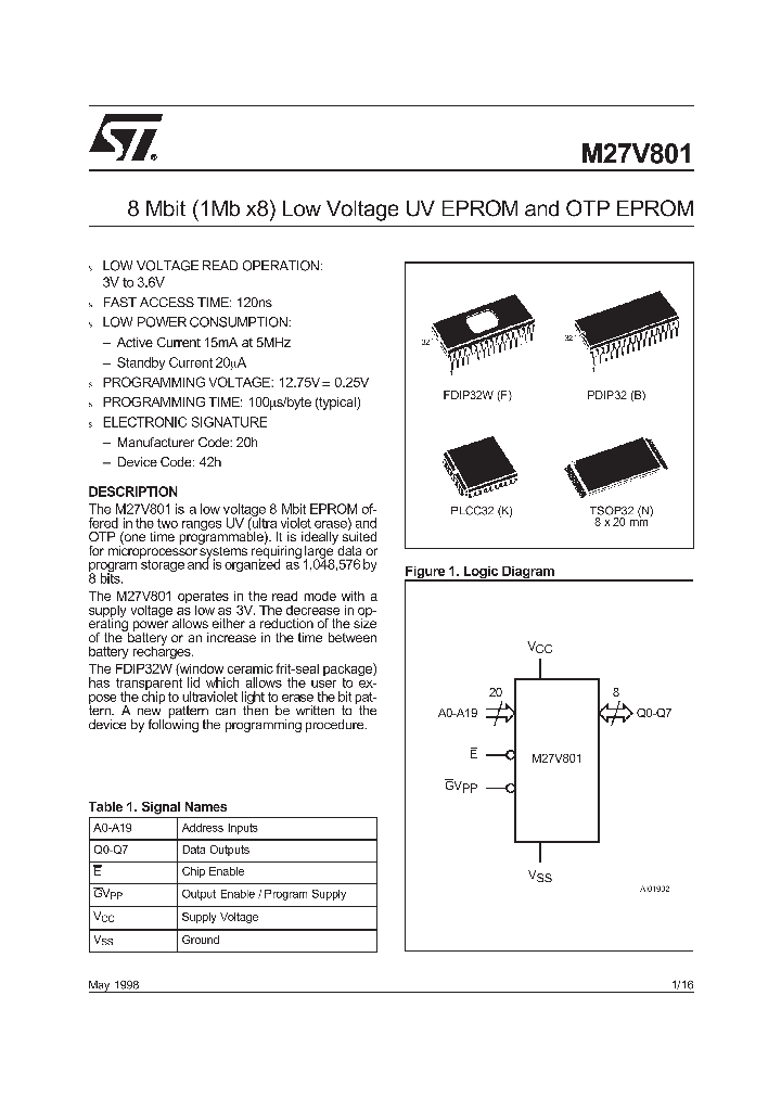 M27V801-200P6TR_1269138.PDF Datasheet