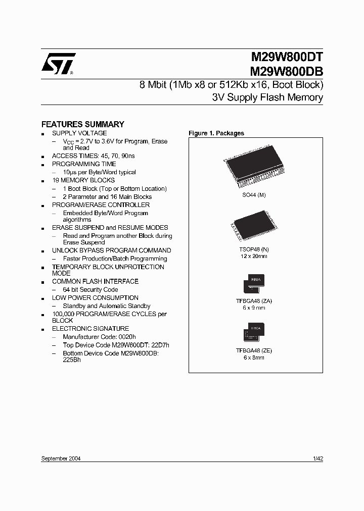 M29W800DB45M6E_672440.PDF Datasheet