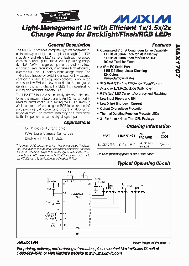 MAX1707ETG_1014227.PDF Datasheet