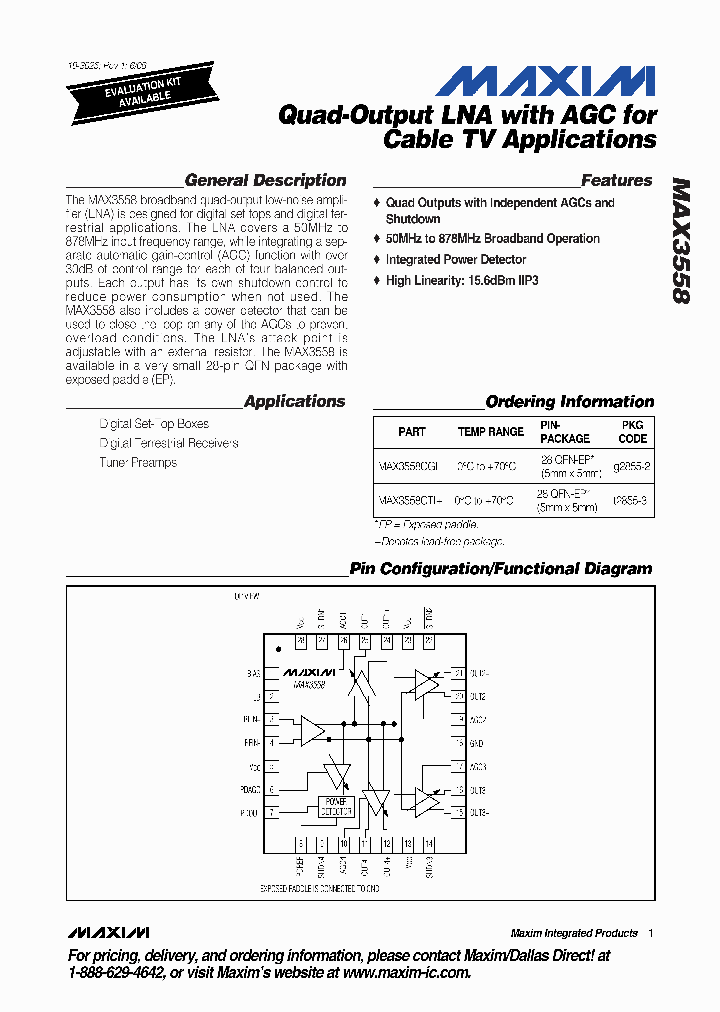 MAX3558CTI_1273059.PDF Datasheet