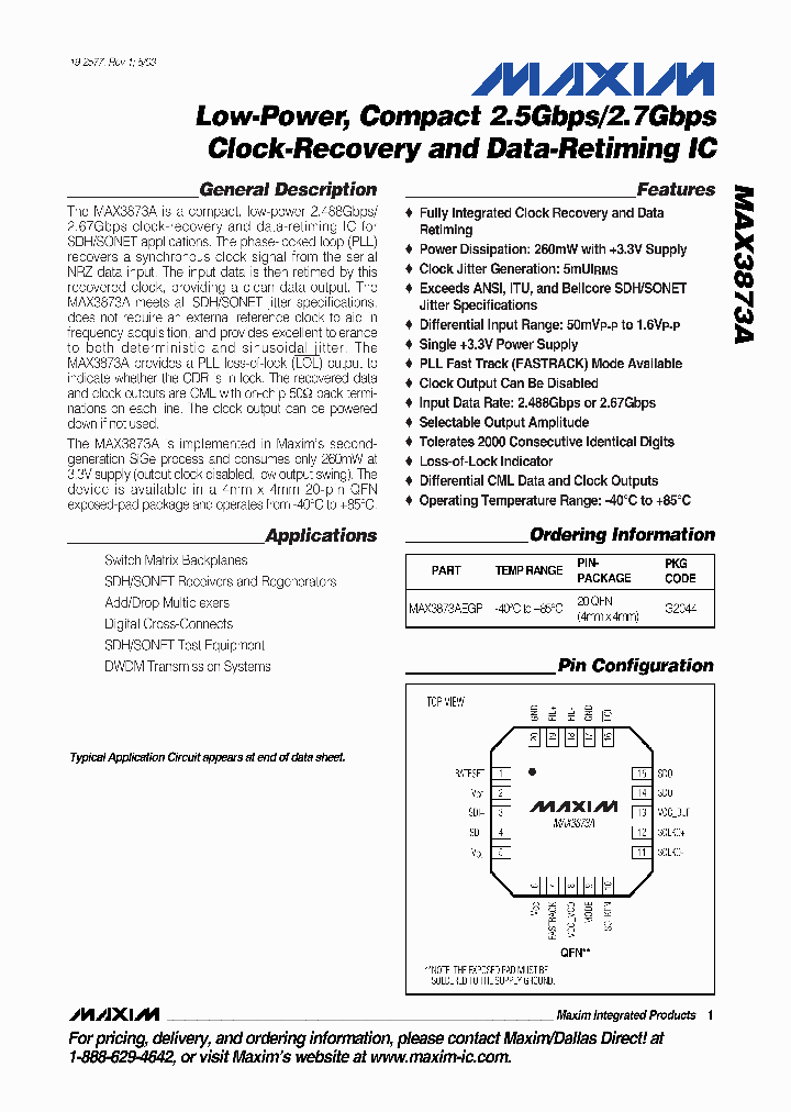 MAX3873AEGP_1273132.PDF Datasheet