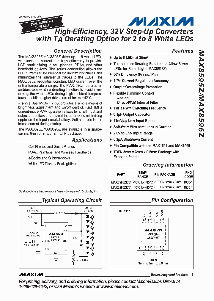 MAX8596ZETA_1274093.PDF Datasheet