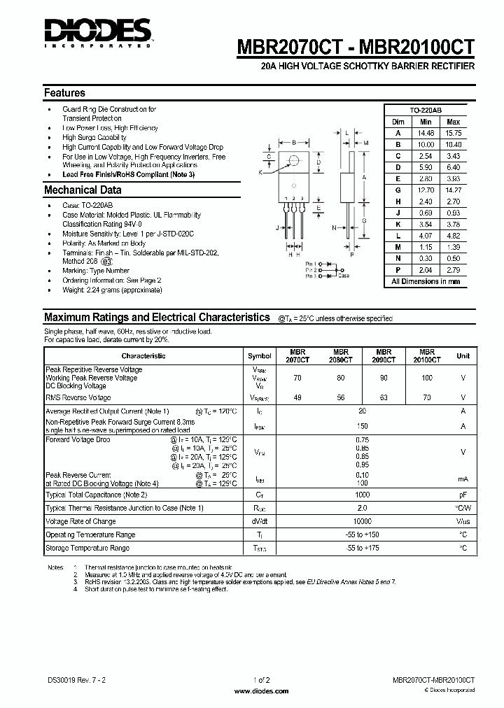 MBR2070CT1_732126.PDF Datasheet